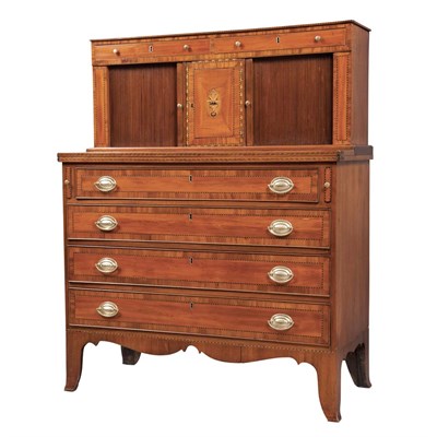 Lot 228 - Federal Inlaid Mahogany Tambour Lady's Writing...