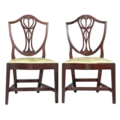 Lot 173 - Pair of Federal Mahogany Shield Back Side...
