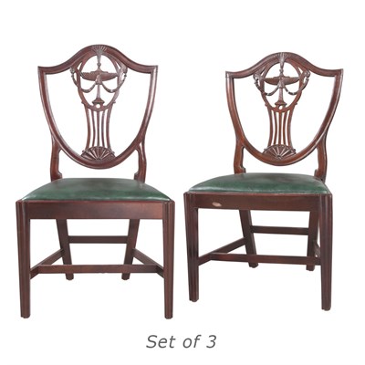 Lot 205 - Set of Three Federal Mahogany Side Chairs...