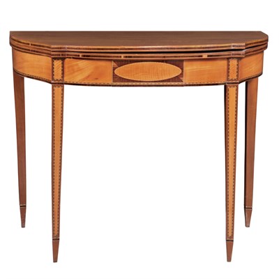 Lot 234 - Federal Mahogany and Satinwood Card Table 19th...