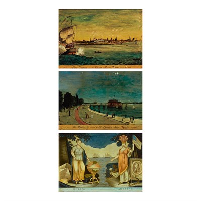 Lot 250 - Hand-Colored Reverse Engraving on Glass 19th...