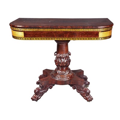 Lot 132 - Classical Mahogany and Gilt-Stenciled Card...