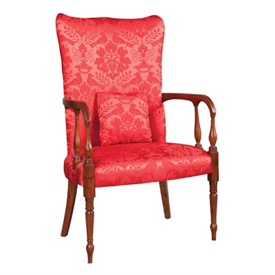 Lot 137 - Federal Inlaid Mahogany Lolling Chair...