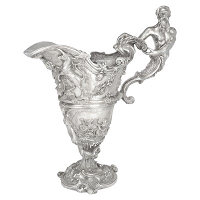 Lot 362 - Continental Silver Plated Ewer With a figural...