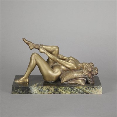 Lot 604 - Gilt-Bronze Erotic Figure First quarter of the...