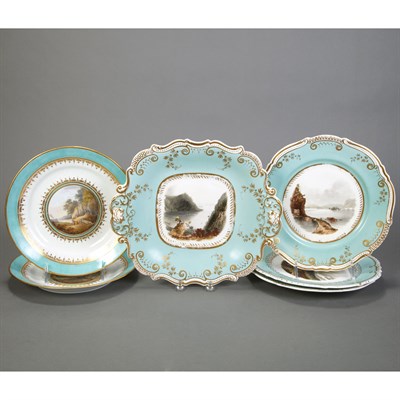 Lot 307 - Group of English Topographical Porcelain...