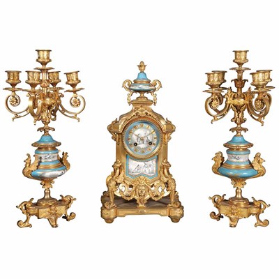 Lot 582 - Louis XVI Style Gilt-Bronze and Sevres Style...