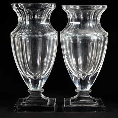 Lot 641 - Pair of Neoclassical Style Glass Vases Modern...