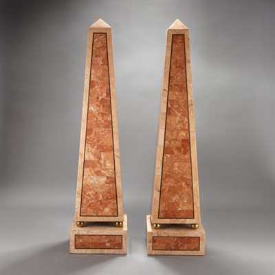 Lot 607 - Pair of Neoclassical Style Marble Veneered and...
