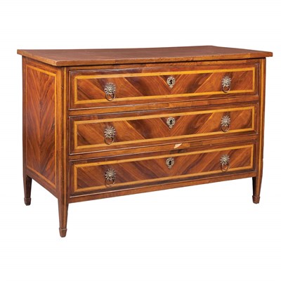 Lot 287 - Northern Italian Neoclassical Banded Olivewood...