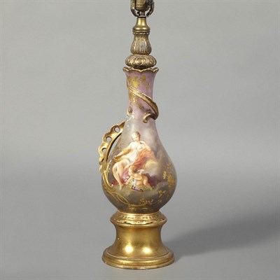 Lot 602 - French Hand Painted Porcelain Vase Late...