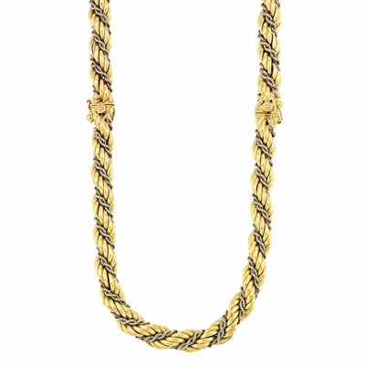 Lot 272 - Two-Color Gold Rope-Twist Necklace/Bracelet Combination