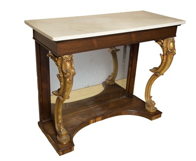 Lot 219 - William IV Parcel Gilt Rosewood Marble Top...