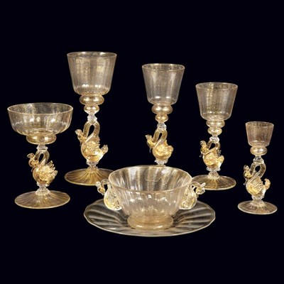 Lot 439 - Venetian Glass Table Service Mid 20th century...
