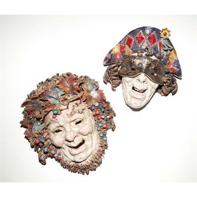 Lot 525 - Two Italian Glazed Ceramic Plaques Professor...