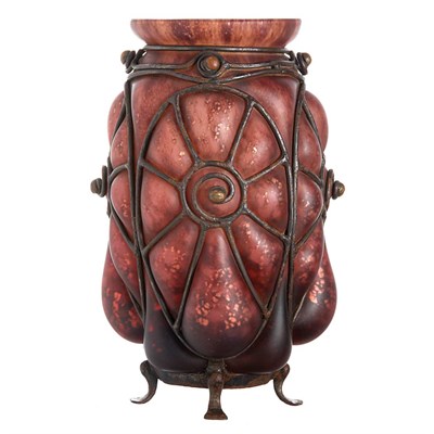 Lot 482A - Daum and Majorelle Glass and Iron Blow-Out...