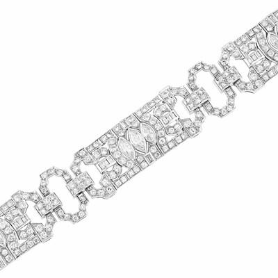 Lot 445 - Platinum and Diamond Bracelet