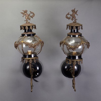 Lot 572 - Pair of Louis XVI Style Spelter Sconces Height...