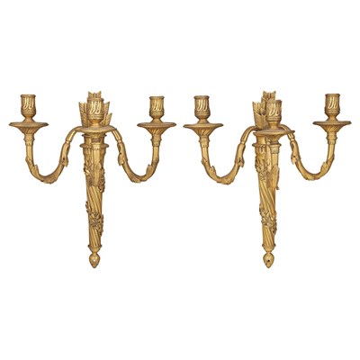 Lot 610 - Pair of Louis XVI Style Gilt-Bronze...