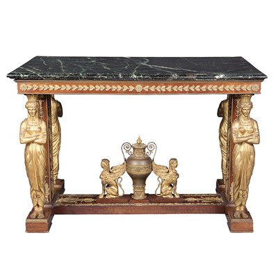 Lot 401 - Empire Style Gilt and Patinated-Metal Mahogany...