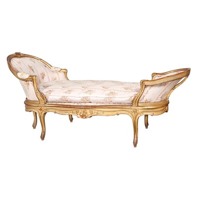 Lot 390 - Louis XV Style Gilt-Wood Chaise Longue The...