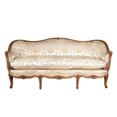 Lot 396 - Louis XV Style Carved Fruitwood Settee The...