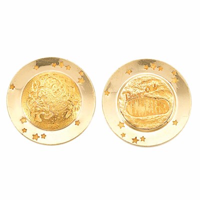 Lot 747 - Pair of Gold 'Commemorative Moon Landing' Cufflinks, Tiffany & Co.