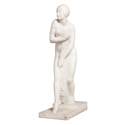 Lot 514 - Art Deco Marble Figure of a Female Bather...