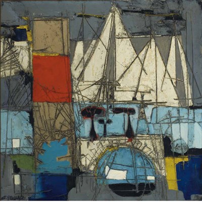 Lot 25 - Claude Venard French, 1913-1999 Boats Signed C....