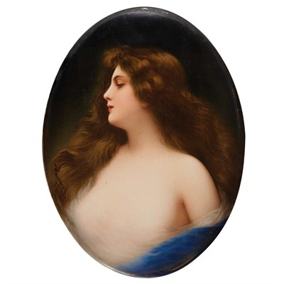 Lot 185 - Framed KPM Painted Porcelain Plaque of Erbluth...