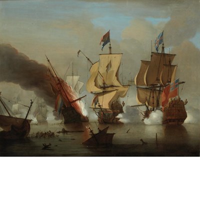 Lot 67 - Peter Monamy British, 1689-1749 The Battle of...