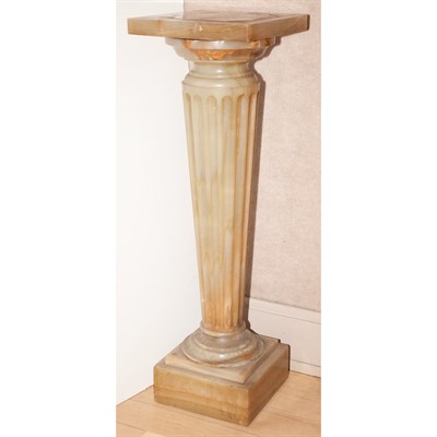 Lot 583 - Neoclassical Style Onyx Pedestal The square...