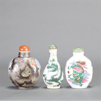 Lot 267 - Group of Seven Chinese Porcelain Snuff Bottles;...