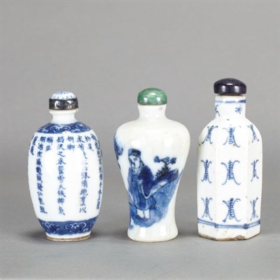 Lot 350 - Group of Seven Chinese Blue and White Glazed...