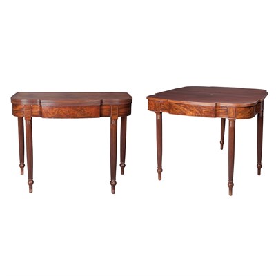 Lot 212 - Two Similar Late Federal Inlaid Mahogany Card...