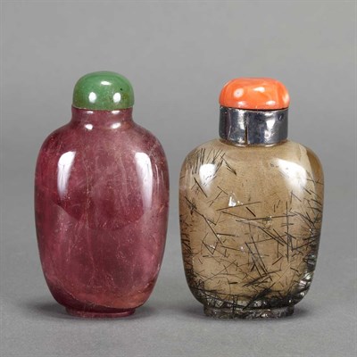 Lot 346 - Chinese Hair Crystal Snuff Bottle The well...