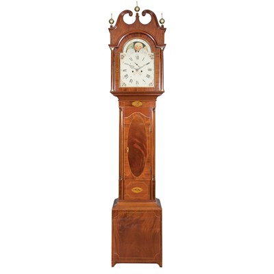Lot 202 - Federal Inlaid Mahogany Tall Case Clock with...