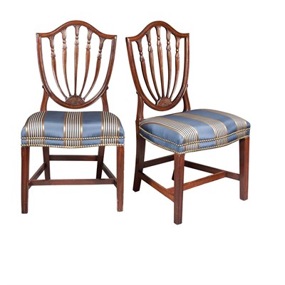 Lot 221 - Set of Eight Federal Shield Back Side Chairs...