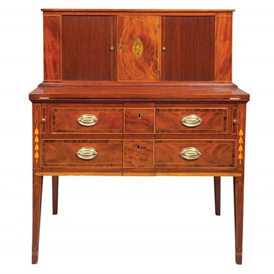 Lot 243 - Federal Eagle Inlaid and Figured Mahogany...