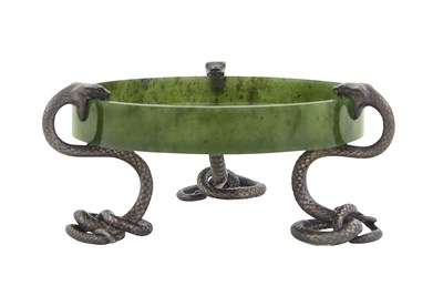 Lot 203 - Fabergé Silver-Mounted Nephrite Dish...
