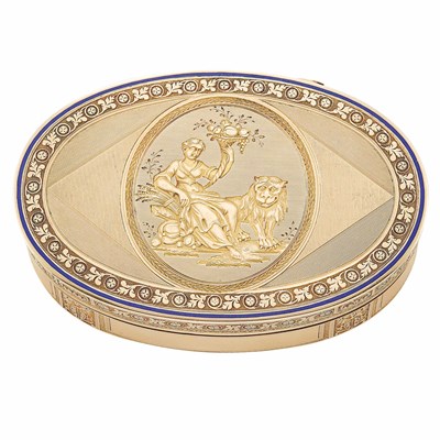 Lot 242 - Swiss Enameled Gold Snuff Box Jean-George...