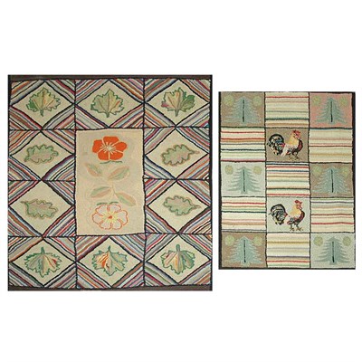 Lot 257 - Two Hooked Rugs An American hooked rug;...