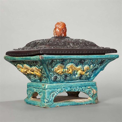Lot 55 - Chinese Glazed Tile Works Censer 18th Century...