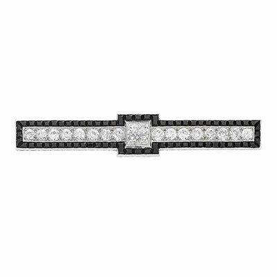 Lot 691 - Art Deco Platinum, Diamond and Black Onyx Bar Pin