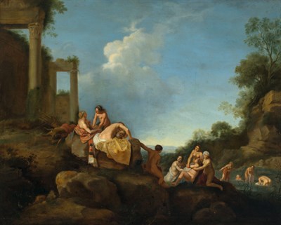 Lot 14 - School of Cornelis van Poelenburgh Diana and...