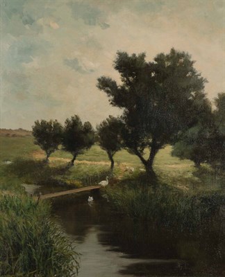 Lot 93 - Edgar J. Taylor American, b. 1862 Ducks on a...