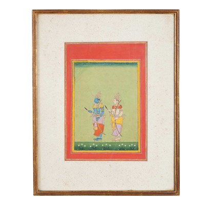 Lot 547 - Framed Indian Painting of Two Figures Height...