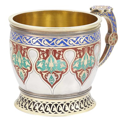 Lot 154 - Russian Parcel-Gilt Silver, Champlevé Enamel...