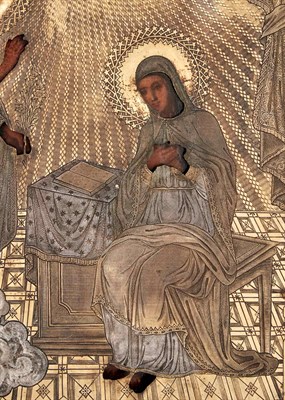 Lot 150 - Russian Gilt-Metal Icon of the Annunciation...