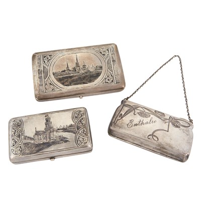 Lot 161 - Two Russian Silver and Niello Cigarette Cases;...